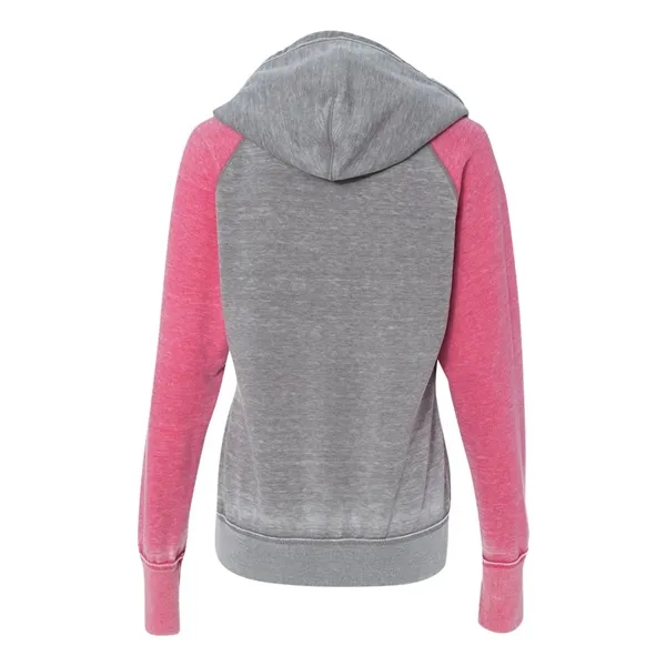 J. America Women's Zen Fleece Raglan hooded Pullover Sweatshirt, blank.... from ASI 84358 S&S Activewear