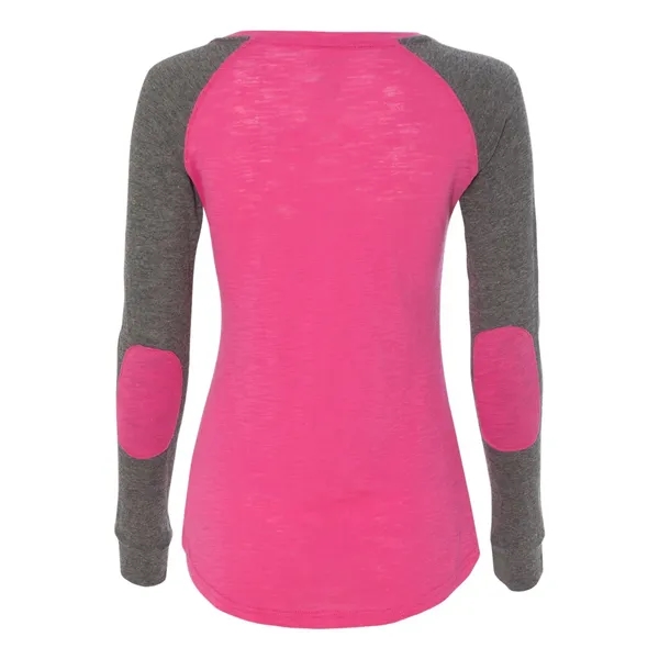 Women's T-shirt made of cotton/polyester slub jersey with contrast elbow patches... from ASI 84358 S&S Activewear