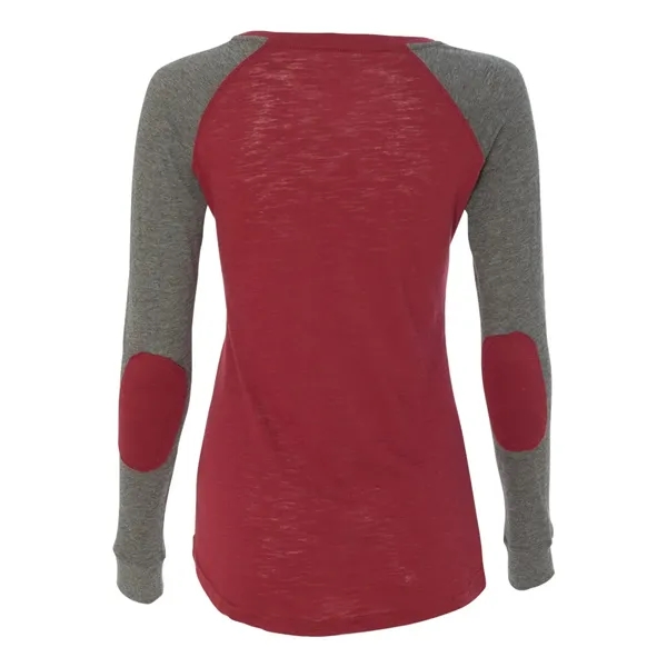 Women's T-shirt made of cotton/polyester slub jersey with contrast elbow patches... from ASI 84358 S&S Activewear