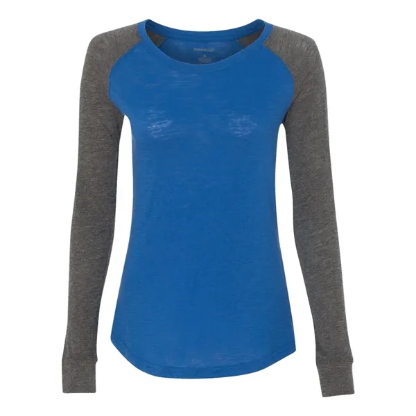 Women's T-shirt made of cotton/polyester slub jersey with contrast elbow patches... from ASI 84358 S&S Activewear