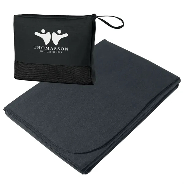 Large 47" x 60" travel blanket made of 100% polyester.... from ASI 61125 Hit Promotional Products / Hit®