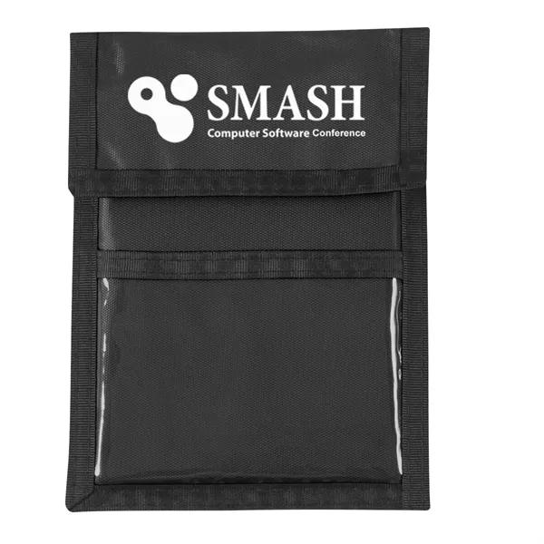 Neck wallet badge holder with clear plastic badge window, 420 denier... from ASI 61125 Hit Promotional Products / Hit®