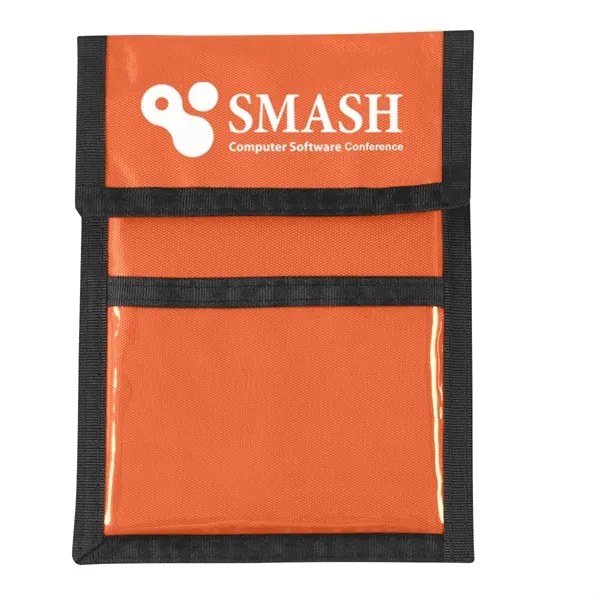 Neck wallet badge holder with clear plastic badge window, 420 denier... from ASI 61125 Hit Promotional Products / Hit®