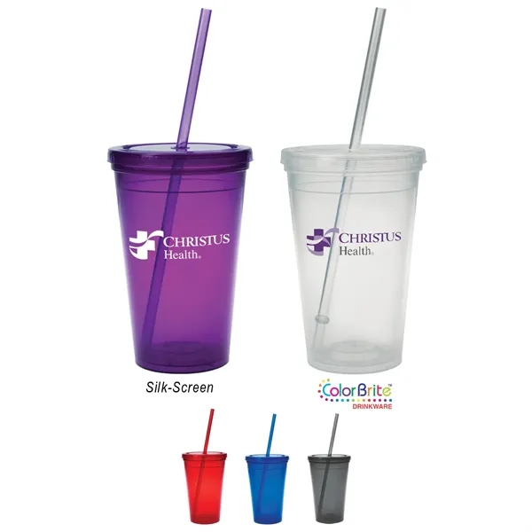 16 Oz. Sunsplash Double Wall Tumbler. Made With Up To 25%... from ASI 61125 Hit Promotional Products / Hit®