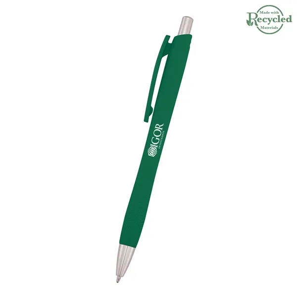 Plunger-action pen measuring 5 1/2" with a smooth rubber finish and... from ASI 61125 Hit Promotional Products / Hit®