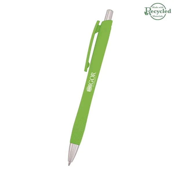 Plunger-action pen measuring 5 1/2" with a smooth rubber finish and... from ASI 61125 Hit Promotional Products / Hit®