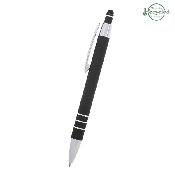 5 1/2" plunger-action pen with rubberized aluminum body and stylus on... from ASI 61125 Hit Promotional Products / Hit®