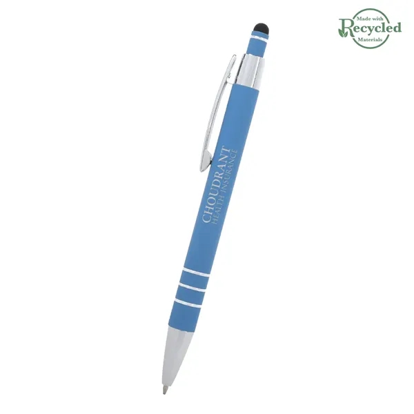 5 1/2" plunger-action pen with rubberized aluminum body and stylus on... from ASI 61125 Hit Promotional Products / Hit®