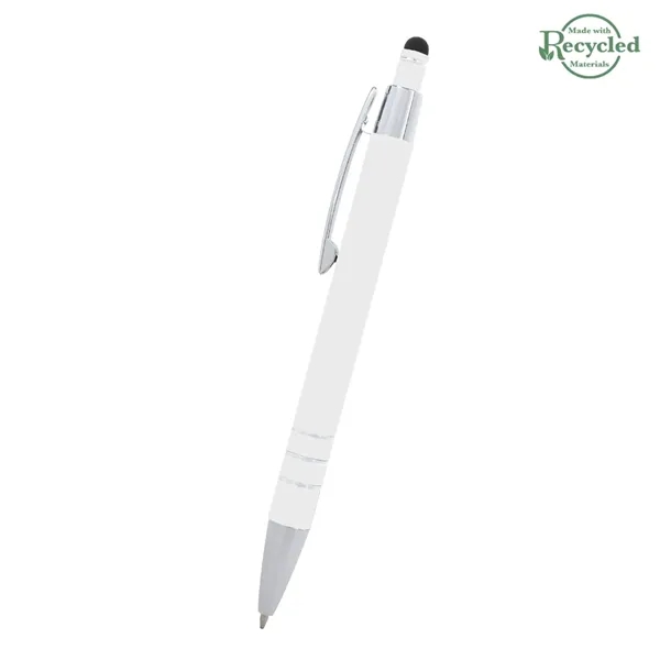 5 1/2" plunger-action pen with rubberized aluminum body and stylus on... from ASI 61125 Hit Promotional Products / Hit®
