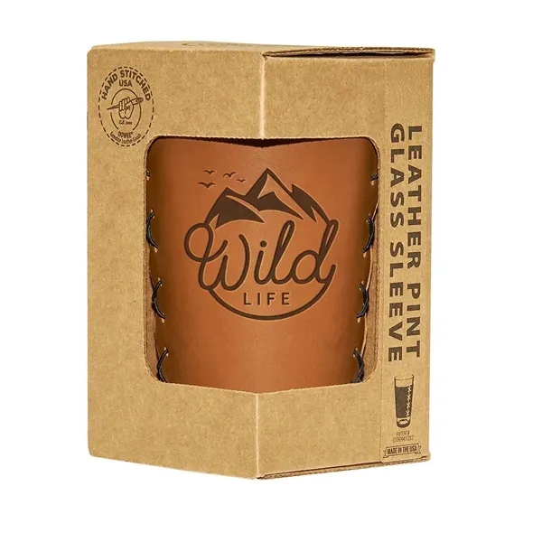 The original leather Pint Glass Holder with Handle is made to... from ASI 75126 Oowee Products / OOWEE PRODUCTS