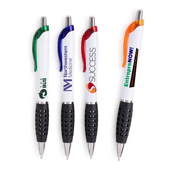 This retractable pen with a contoured barrel, and a black dotted... from ASI 83770 Royal Industries / The Royal Line