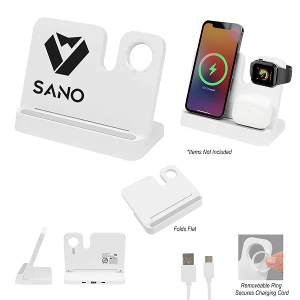 3-in-1 folding charging station for multi-device charging with indicator light and... from ASI 61125 Hit Promotional Products / Hit®