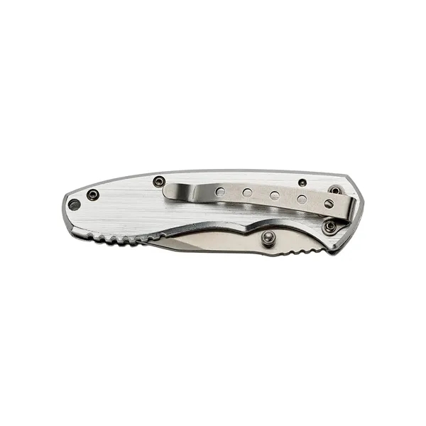 Boxed, stainless steel pocket knife with clip, 3" blade and 4"... from ASI 46170 Compass Industries Inc