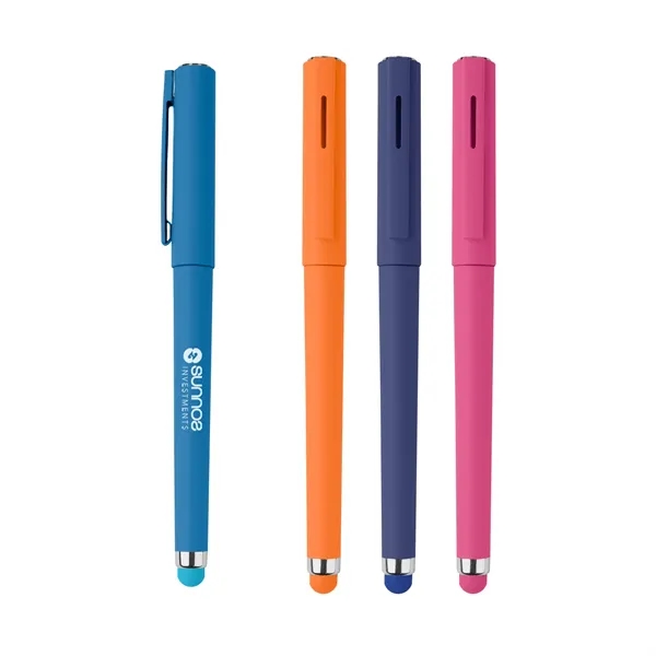 Smooth rubberized pen with stylus, removable cap and pocket clip.... from ASI 61125 Hit Promotional Products / Hit®