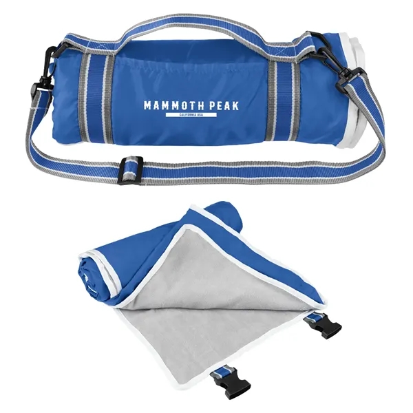 48" x 57" roll-up blanket with buckle closure and detachable/adjustable shoulder... from ASI 61125 Hit Promotional Products / Hit®