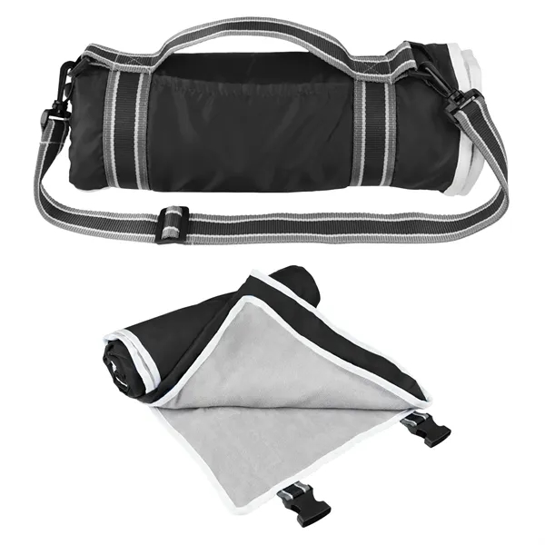 48" x 57" roll-up blanket with buckle closure and detachable/adjustable shoulder... from ASI 61125 Hit Promotional Products / Hit®