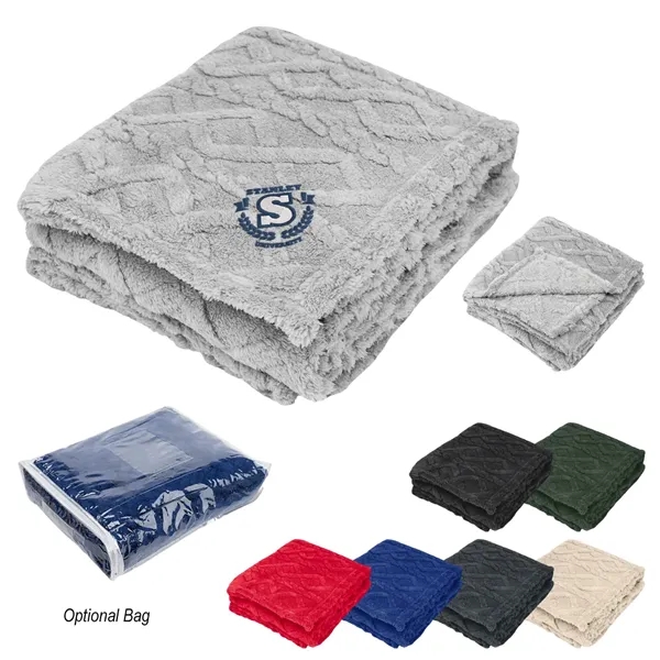 48" x 63" Sherpa blanket made with recycled polyester.... from ASI 61125 Hit Promotional Products / Hit®