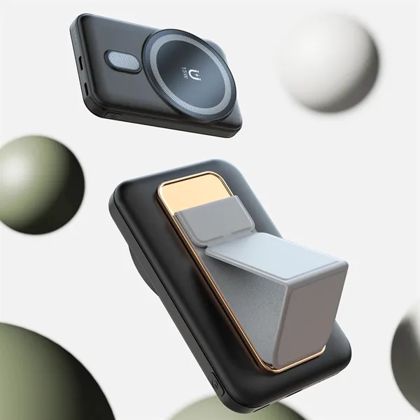 Snap-on MagSafe-compatible 5000mAh power bank with 15W wireless charging and foldable... from ASI 68190 Lungsal / Lungsal