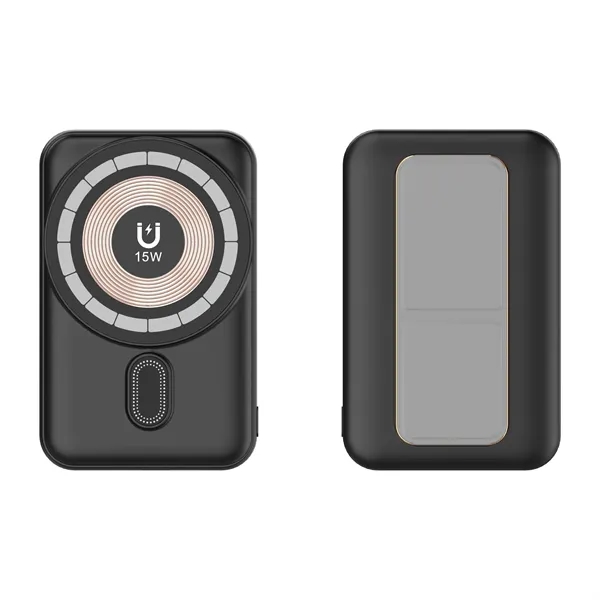 Snap-on MagSafe-compatible 5000mAh power bank with 15W wireless charging and foldable... from ASI 68190 Lungsal / Lungsal