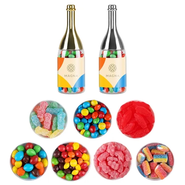 Mini clear champagne bottle filled with deluxe candy.... from ASI 61966 HPG / SugarSpot