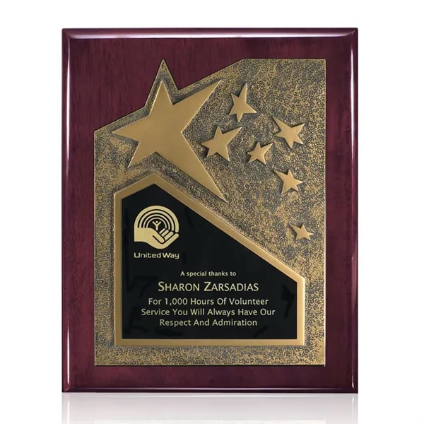 Piano rosewood finished plaque with a gold resin/brass plate.... from ASI 84592 St Regis Group / St Regis