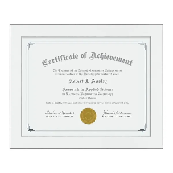 The white finish of the Hardock certificate holder is lustrous and... from ASI 84592 St Regis Group / St Regis