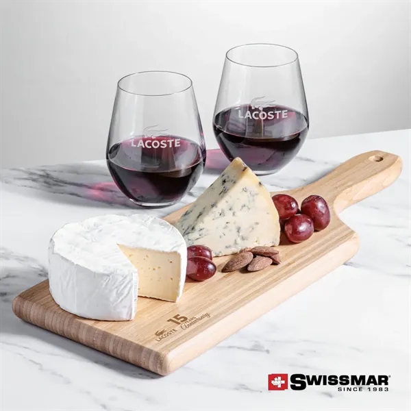 The Swissmar Bamboo Board & 2 Stemless Wine Set combines the... from ASI 84592 St Regis Group
