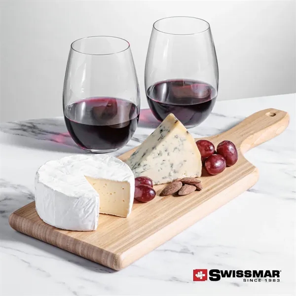 The Swissmar Bamboo Board & 2 Stemless Wine Set combines the... from ASI 84592 St Regis Group