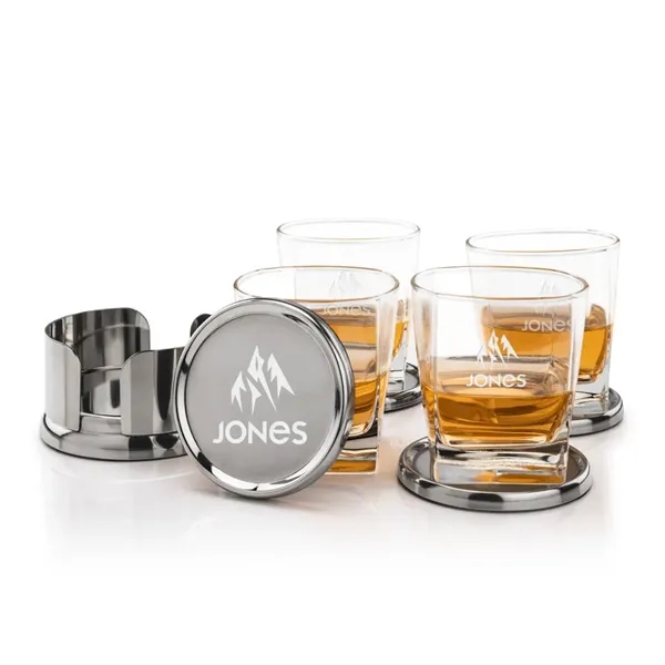 The Baldoni Coasters & On-the-Rocks Set combines modern elegance with everyday... from ASI 84592 St Regis Group