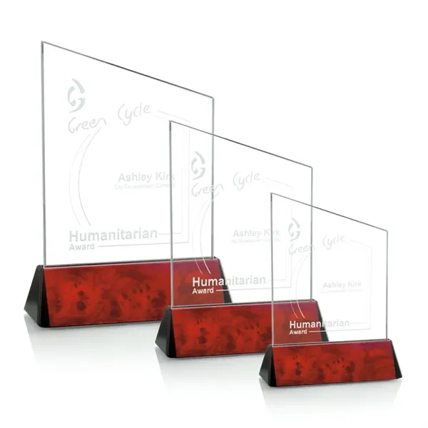 Starfire optical crystal peak award on rosewood base.... from ASI 84592 St Regis Group / St Regis