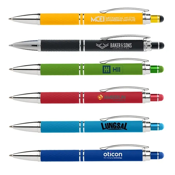 Click action stylus pen with a soft-touch rubberized finish.... from ASI 68190 Lungsal / Lungsal