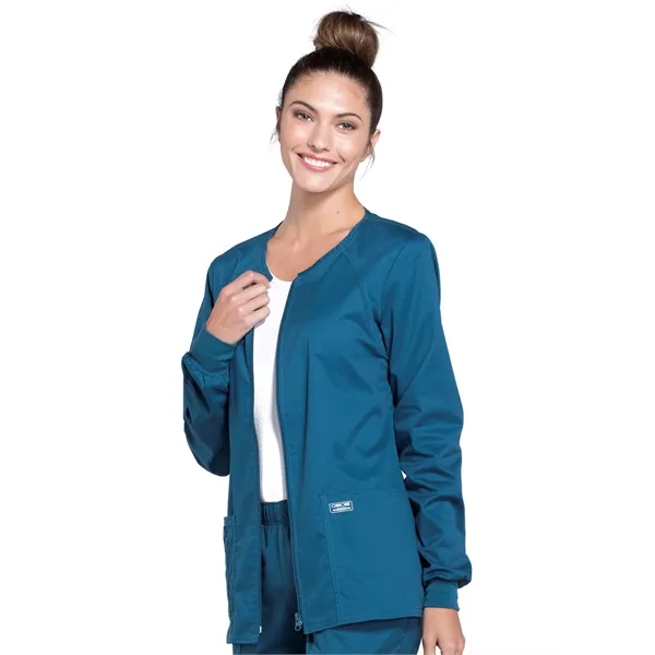 Cherokee Workwear Core Stretch Women's Zip-Up Warm-Up Jacket... from ASI 86018 Scrub Authority