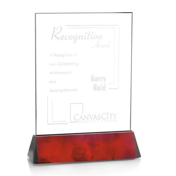 Starfire optical crystal rectangle award on rosewood base.... from ASI 84592 St Regis Group / St Regis