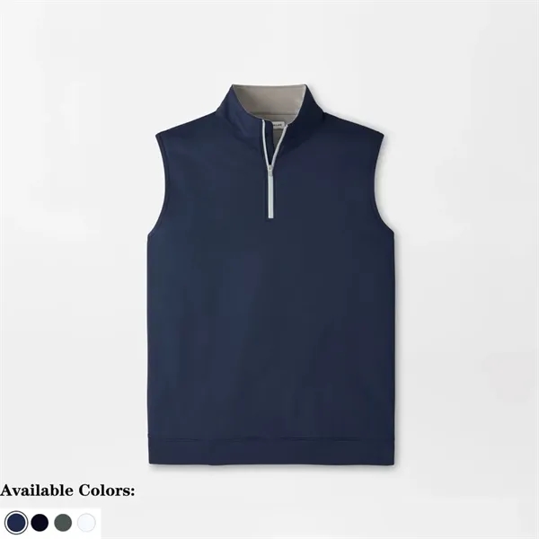 Men's performance quarter-zip vest with stretch terry fabric, sun protection, easy... from ASI 72657 Active Life Promo / Active Life