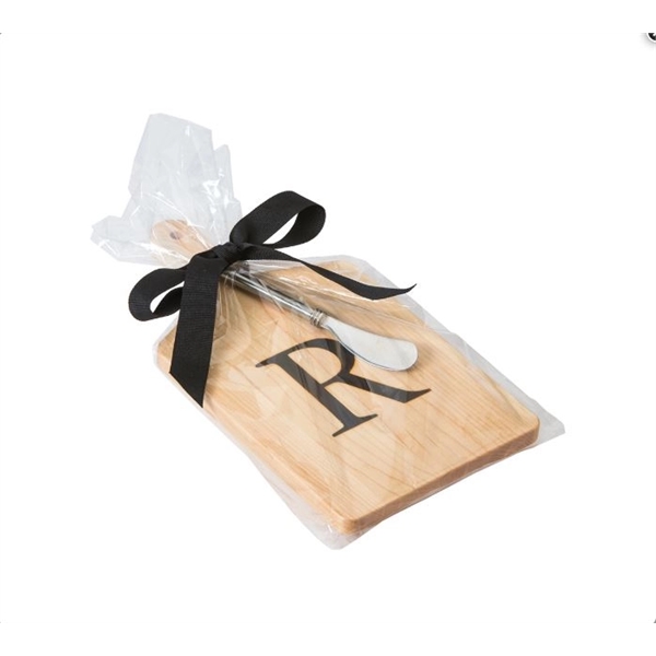 Monogrammed Cheese Board Gift Set - Maple - 11" x 6"... from ASI 63017 J K Adams