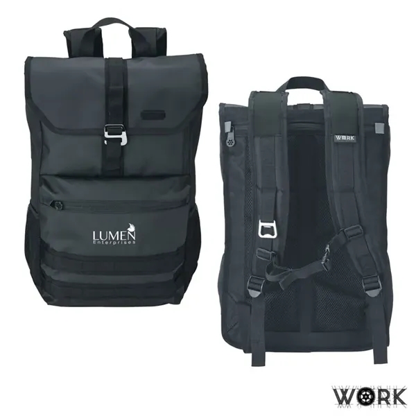 5.5" x 19" x 12.5" Work day backpack; includes bottle opener... from ASI 67866 Logomark/Valumark