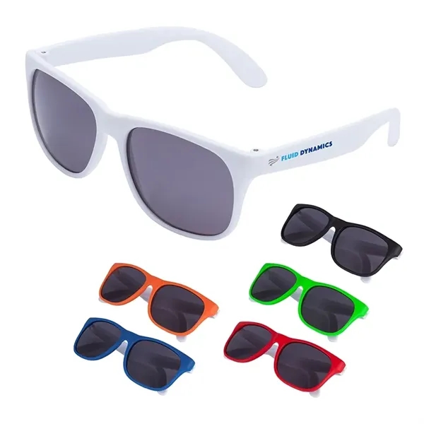 1.75" x 1.94" x 5.5" polycarbonate flare two-tone sunglasses with 100%... from ASI 67866 Logomark/Valumark