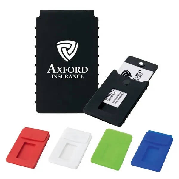 0.5" x 4" x 2.38" silicone business card case with thumb... from ASI 67866 Logomark/Valumark