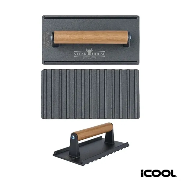 iCOOL® Kodiak Rectangular Cast Iron Meat Press... from ASI 67866 Logomark/Valumark