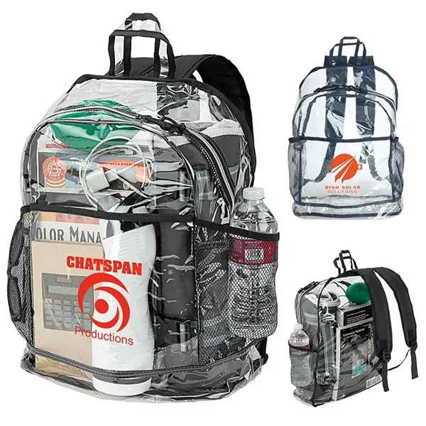 6" x 18" x 13" Havelock clear backpack with adjustable polyester... from ASI 67866 Logomark/Valumark