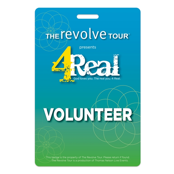 Vertical, rectangular badge made of vinyl plastic with full color customization.... from ASI 56950 Gill Studios Inc / Gill-Line®