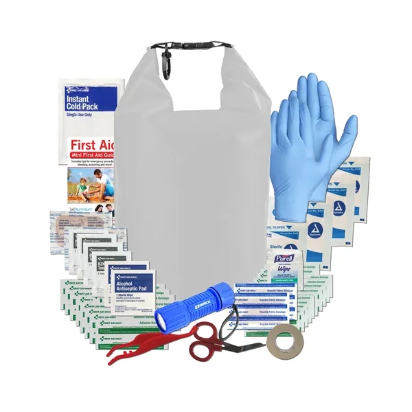 5-liter dry bag first aid kit with a flashlight and batteries.... from ASI 84514 Safety Made