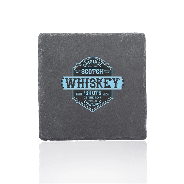 Square shaped coaster made of slate material with black EVA bottom... from ASI 39552 BEL Promo