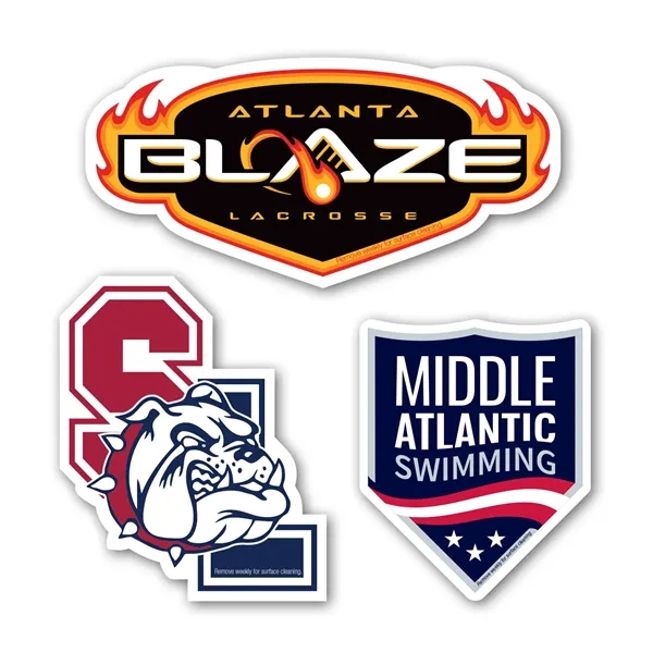 Custom shaped magnetic car sign with four color process imprinting; order... from ASI 68507 The Magnet Group / Magnet LLC™