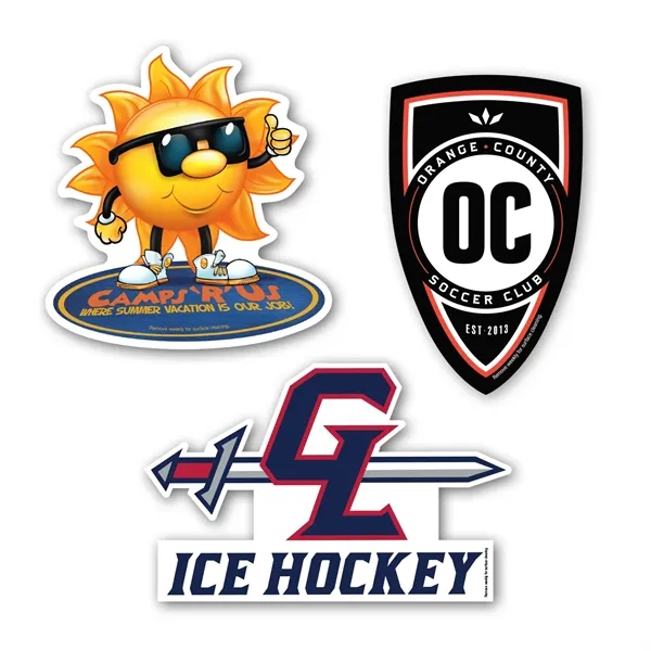 Custom shaped magnetic car sign with four color process imprinting; order... from ASI 68507 The Magnet Group / Magnet LLC™