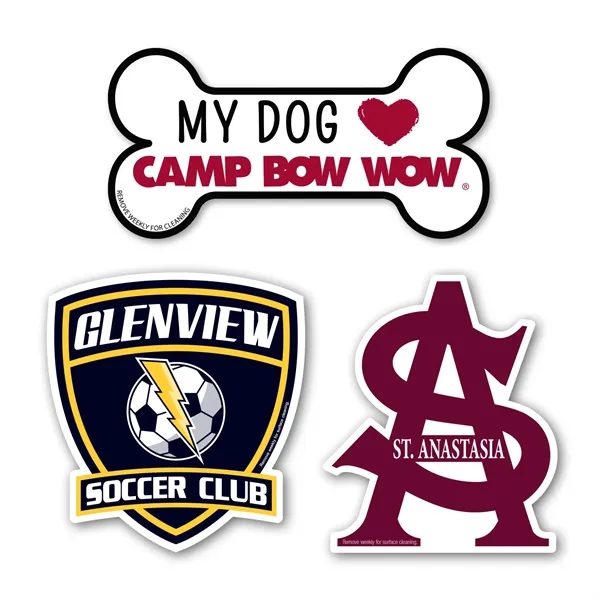 Custom shaped magnetic car sign with four color process imprinting; order... from ASI 68507 The Magnet Group / Magnet LLC™