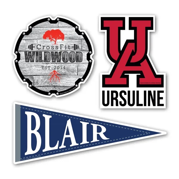 Custom shaped magnetic car sign with four color process imprinting; order... from ASI 68507 The Magnet Group / Magnet LLC™