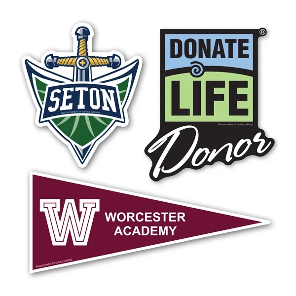 Custom shaped magnetic car sign with four color process imprinting; order... from ASI 68507 The Magnet Group / Magnet LLC™