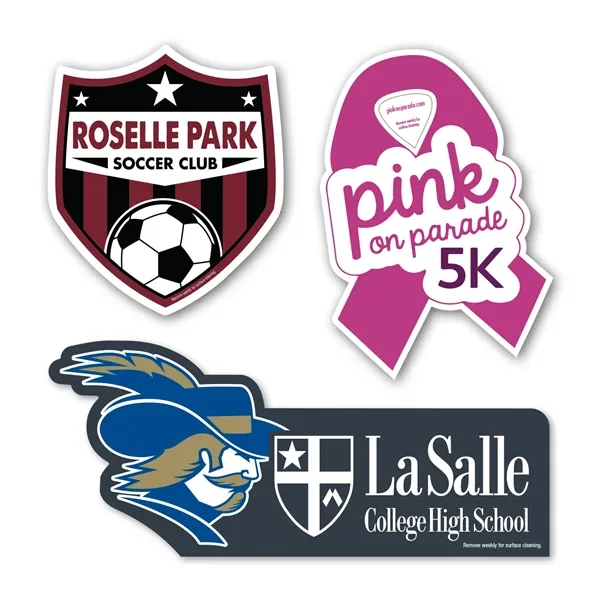 Custom shaped magnetic car sign with four color process imprinting; order... from ASI 68507 The Magnet Group / Magnet LLC™