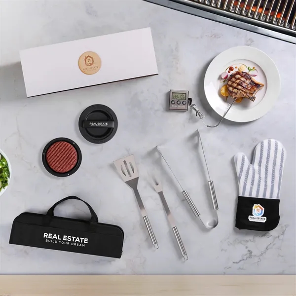 Fire up the grill! The Blazin' BBQ Kit Deluxe has all... from ASI 61966 HPG / Beacon Promotions